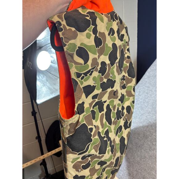 VTG Reversible Camo Hunting Vest Mens Small Full Zip Camouflage Utility Outdoor - Picture 2 of 6